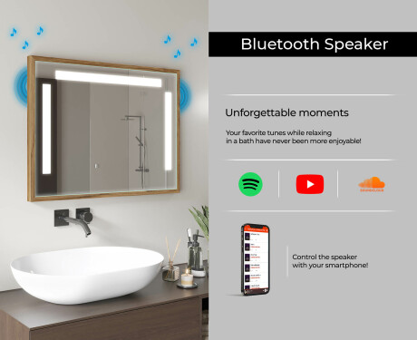 Ristkülikukujuline vannitoa peegel LED-valgusega FrameLine L134 #11