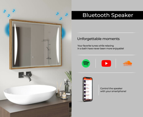 Ristkülikukujuline vannitoa peegel LED-valgusega raamigaLine L135 #11