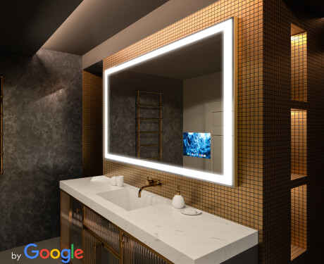Disaineri taustavalgustusega LED nutikas vannitoa peegel L01 Google seeria