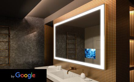 Disaineri taustavalgustusega LED nutikas vannitoa peegel L01 Google seeria