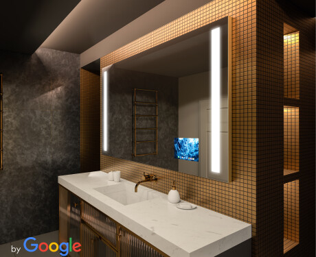 Nutikas valgustusega vannitoa peegel LED L02 Google Series