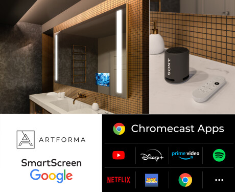 Nutikas valgustusega vannitoa peegel LED L02 Google Series #2