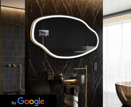 Ebaregulaarne maagiline peegel LED valgustatud O222 Google
