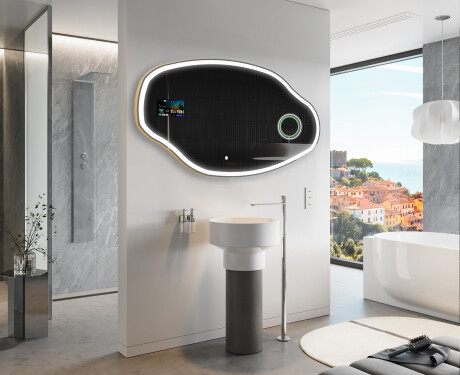 Ebaregulaarne maagiline peegel LED valgustatud O222 Google #5