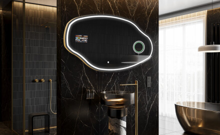 LED Valgustatud ebaregulaarne peegel SMART O223 Google