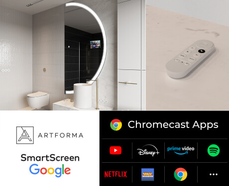 Poolringikujuline maagiline peegel LED valgustatud A222 Google #2