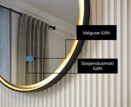 Ümar peegel metallraamis LED-valgustusega #4