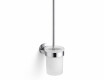CLASSIC – riputatav WC-harjahoidja / mattklaasist anum / kroom