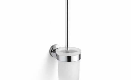 CLASSIC – riputatav WC-harjahoidja / mattklaasist anum / kroom