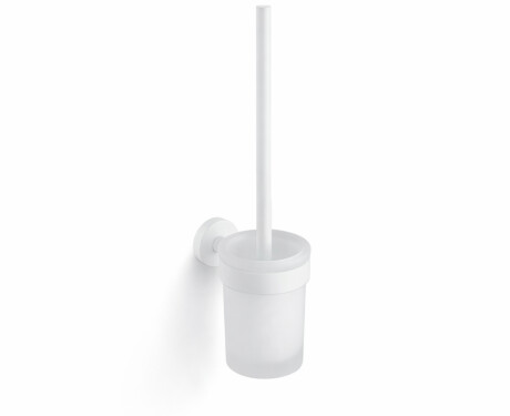 CLASSIC – riputatav WC-harjahoidja / mattklaasist anum / mattvalge