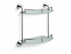 CLASSIC – poolringikujuline kaheosaline riiul / kroom, mattklaas