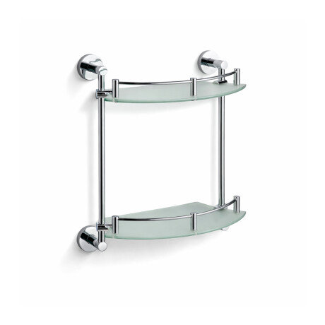 CLASSIC – poolringikujuline kaheosaline riiul / kroom, mattklaas #1