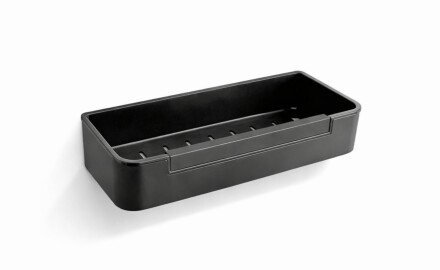 Korb 29x12x5,5, pingutusnööriga / mattmust / must plastist sisekauss
