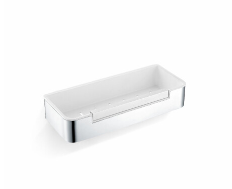 Korb 29x12x5,5, pingutusnööriga / poleeritud teras / valge plastist sisekauss