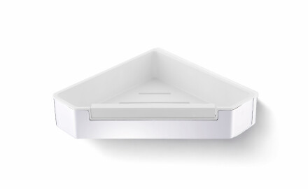 Nurgakorv 22x22x5,5 koos pingutusnööriga / poleeritud teras / valge plastist sisekorv