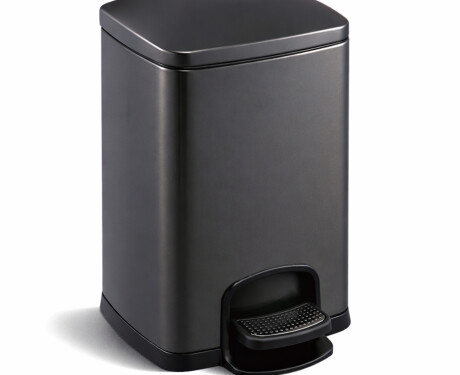 PREMIUM pedaaliga prügikast, ristkülikukujuline, 20 L, pehme sulgemine / mattmust