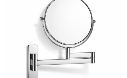 Kosmeetikapeegel, sirge / 3-kordne suurendus, ümmargune, kallutatav, kahe liikuva varrega / kroom