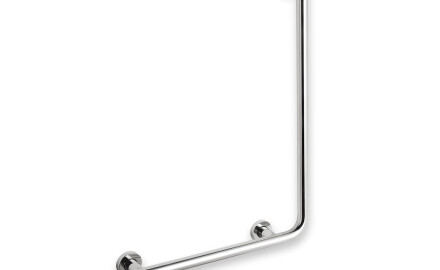 Toetuskäepide puuetega inimestele Ø32 STANDARD tüüp L, 55 x 77 vasakpoolne / poleeritud roostevaba teras