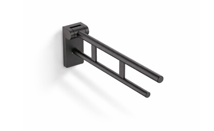 Puudega inimeste abikäepide Ø32, kallutatav, PREMIUM – 60 cm / roostevaba teras, mattmust