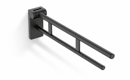 Puudega inimeste abikäepide Ø32, kallutatav, PREMIUM – 80 cm / roostevaba teras, mattmust