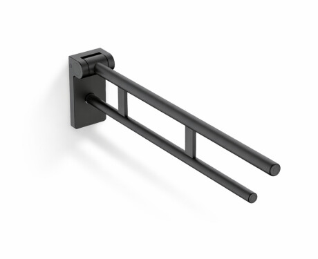 Puudega inimeste abikäepide Ø32, kallutatav, PREMIUM – 80 cm / roostevaba teras, mattmust