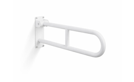 Puudega inimeste abikäepide Ø32, kaarjas, kallutatav, STANDARD – 60 cm / roostevaba teras, mattvalge