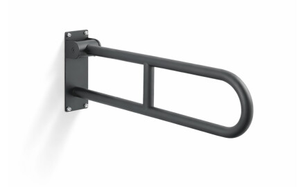 Puudega inimeste abikäepide Ø32, kaarjas, kallutatav, STANDARD – 70 cm / roostevaba teras, mattmust