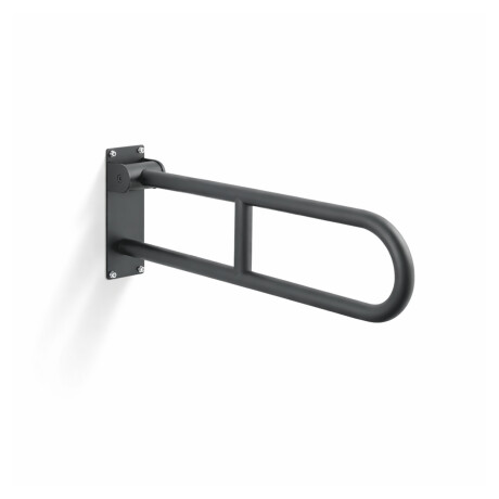 Puudega inimeste abikäepide Ø32, kaarjas, kallutatav, STANDARD – 70 cm / roostevaba teras, mattmust #1