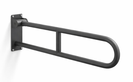 Puudega inimeste abikäepide Ø32, kaarekujuline, kallutatav, STANDARD – 80 cm / roostevaba teras, mattmust