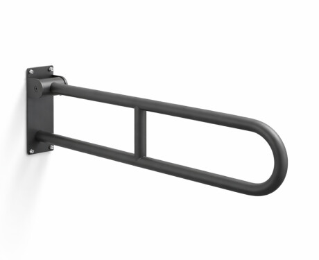 Puudega inimeste abikäepide Ø32, kaarekujuline, kallutatav, STANDARD – 80 cm / roostevaba teras, mattmust
