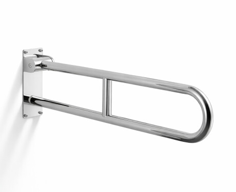 Puudega inimeste abikäepide Ø32, kaarekujuline, kallutatav, STANDARD – 80 cm / poleeritud roostevaba teras