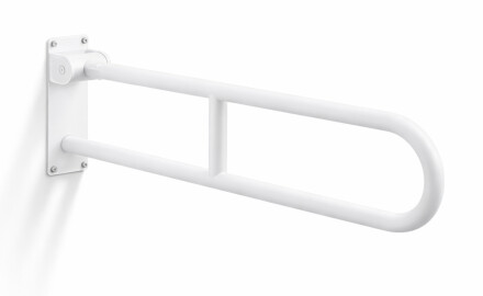 Puudega inimeste abikäepide Ø32, kaarekujuline, kallutatav, STANDARD – 80 cm / roostevaba teras, mattvalge