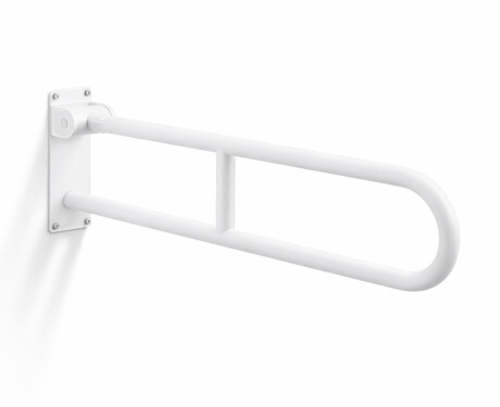 Puudega inimeste abikäepide Ø32, kaarekujuline, kallutatav, STANDARD – 80 cm / roostevaba teras, mattvalge