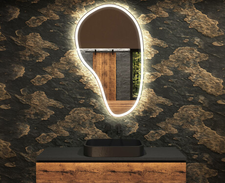 Lustro LED nieregularne z oświetleniem na ścianę S222