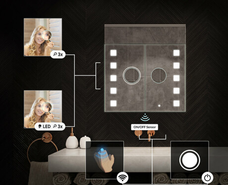 LED valgustatud peeglikapp - L03 Emily 66,5 x 72cm #5