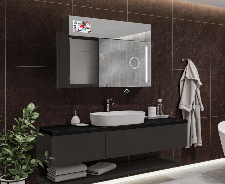 Smart LED valgustatud peegelkapp - L02 Sarah 100 x 72cm #11