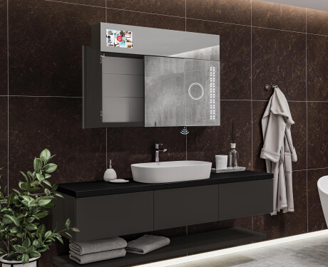 Smart LED valgustatud peegelkapp - L55 Sarah 100 x 72cm #11