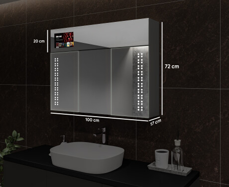 Smart LED valgustatud peegelkapp - L55 Sarah 100 x 72cm #3