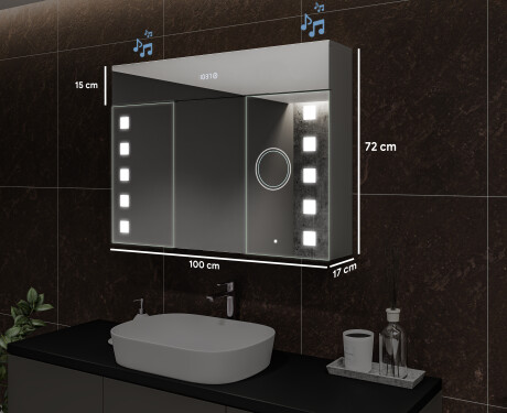 LED valgustatud peegelkapp - L03 Emily 100 x 72cm #2