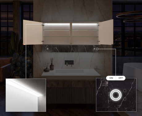 LED vannitoa kapp Lily - 2-ukseline 100 x 72,5cm #5