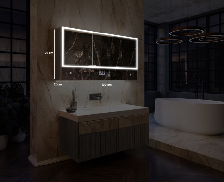 LED Vannitoakapp Lily - 3-ukseline 100 x 72,5cm #2