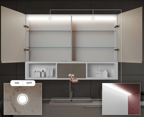 LED Vannitoakapp Emma - 2-ukseline 100 x 72cm #5