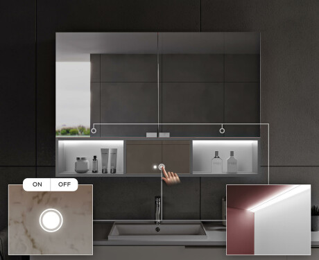 LED Vannitoakapp Emma - 2-ukseline 100 x 72cm #6