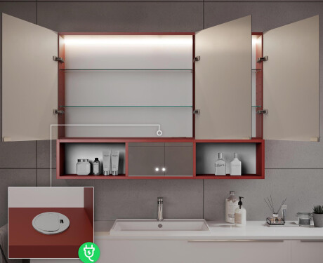 LED Vannitoakapp Emma - 3-ukseline 100 x 72cm #10