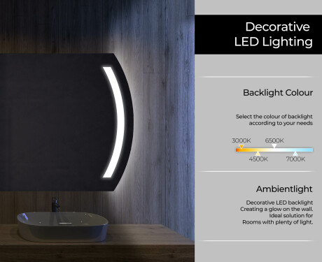 Disaineri taustavalgustusega LED-vannitoa peegel L67 #3