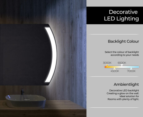 Disaineri taustavalgustusega LED-vannitoa peegel L68 #3