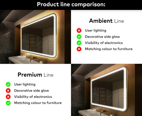 Disaineri taustavalgustusega LED-vannitoa peegel L141 #2