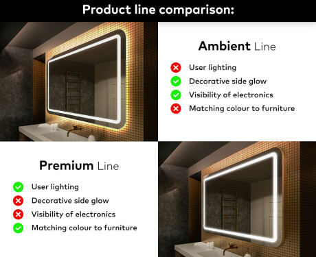 Disaineri taustavalgustusega LED-vannitoa peegel L143 #2