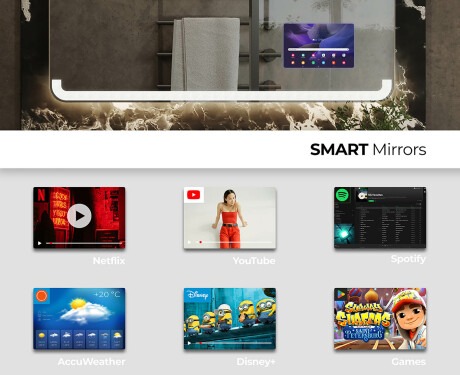 Disaineri taustavalgustusega LED-vannitoa peegel L145 #3