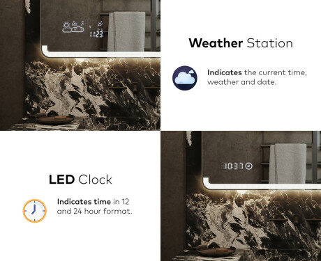 Disaineri taustavalgustusega LED-vannitoa peegel L145 #7